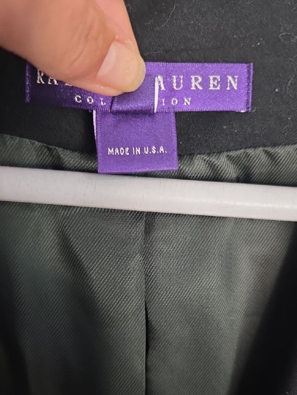 Ralph Lauren Black Cropped Tuxedo Blazer with Peak Lapel 100% Wool - Picture 6 of 11